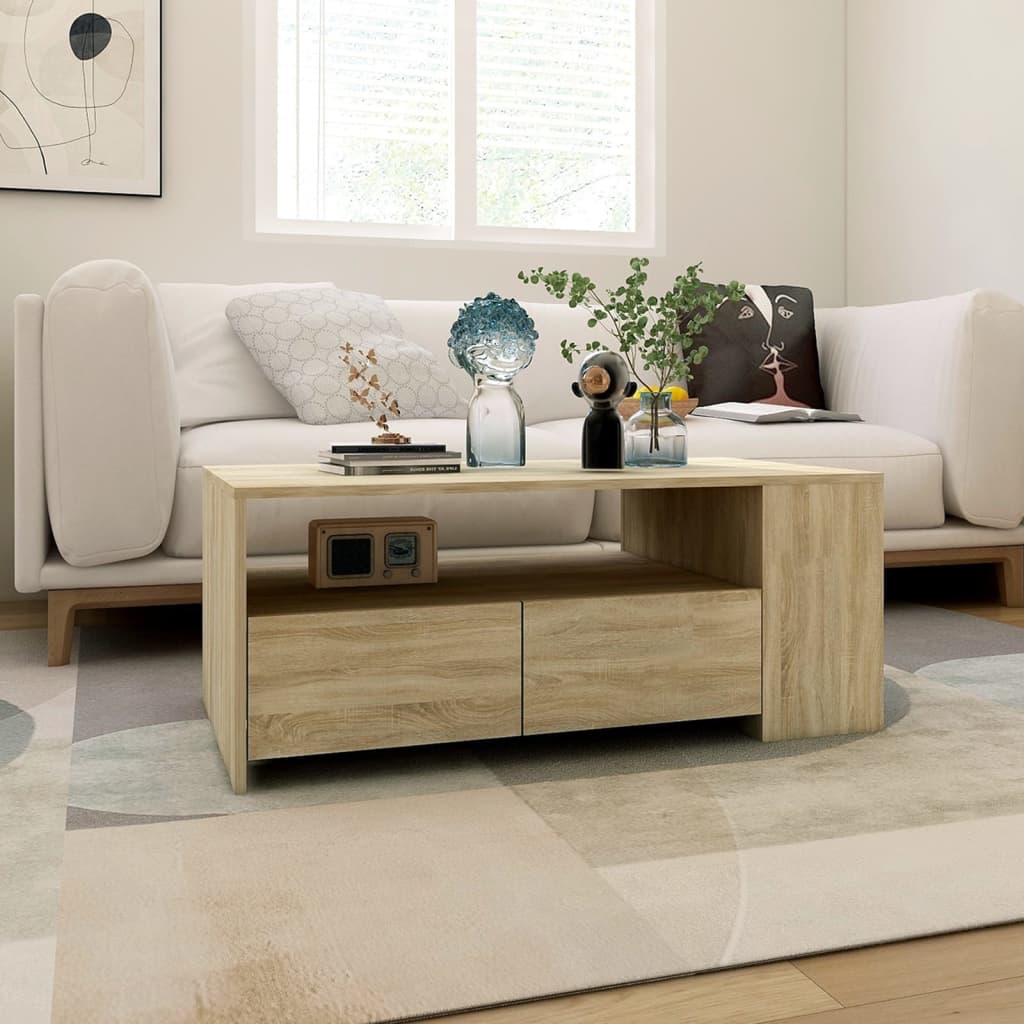 sofabord 102x55x42 cm konstrueret træ sonoma-eg