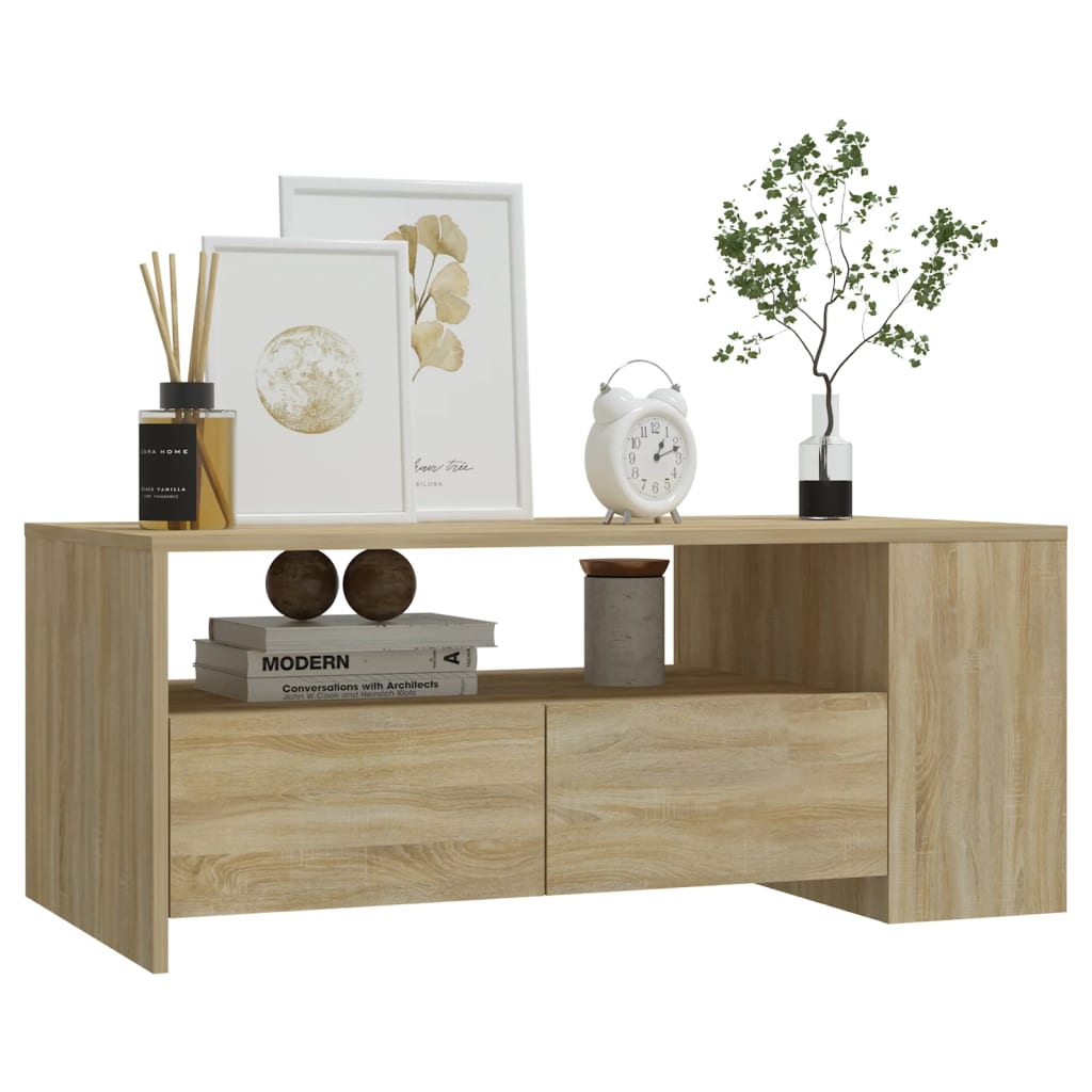 sofabord 102x55x42 cm konstrueret træ sonoma-eg