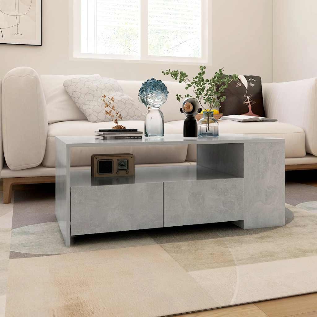 sofabord 102x55x42 cm konstrueret træ betongrå