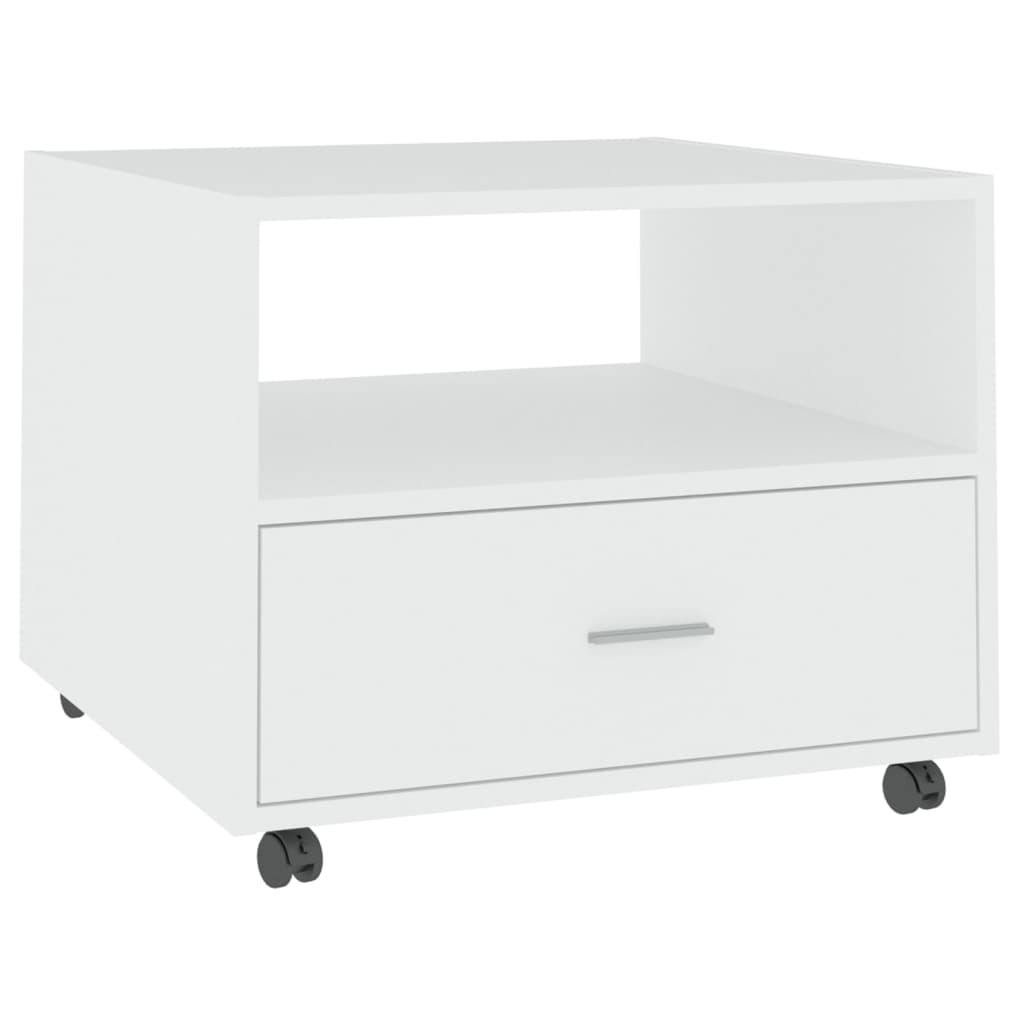 sofabord 55x55x40 cm konstrueret træ hvid