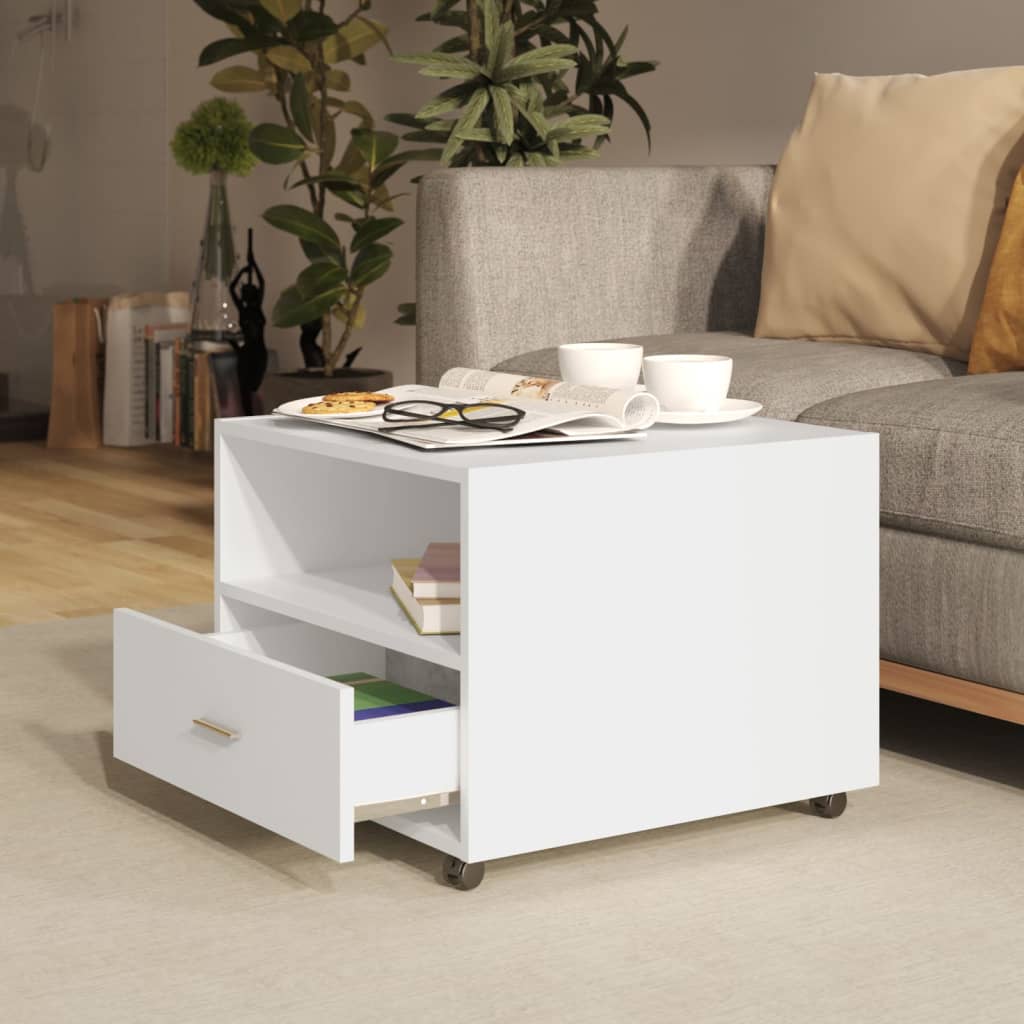 sofabord 55x55x40 cm konstrueret træ hvid