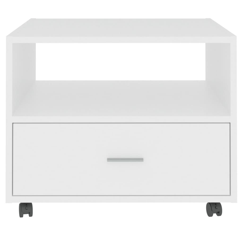 sofabord 55x55x40 cm konstrueret træ hvid