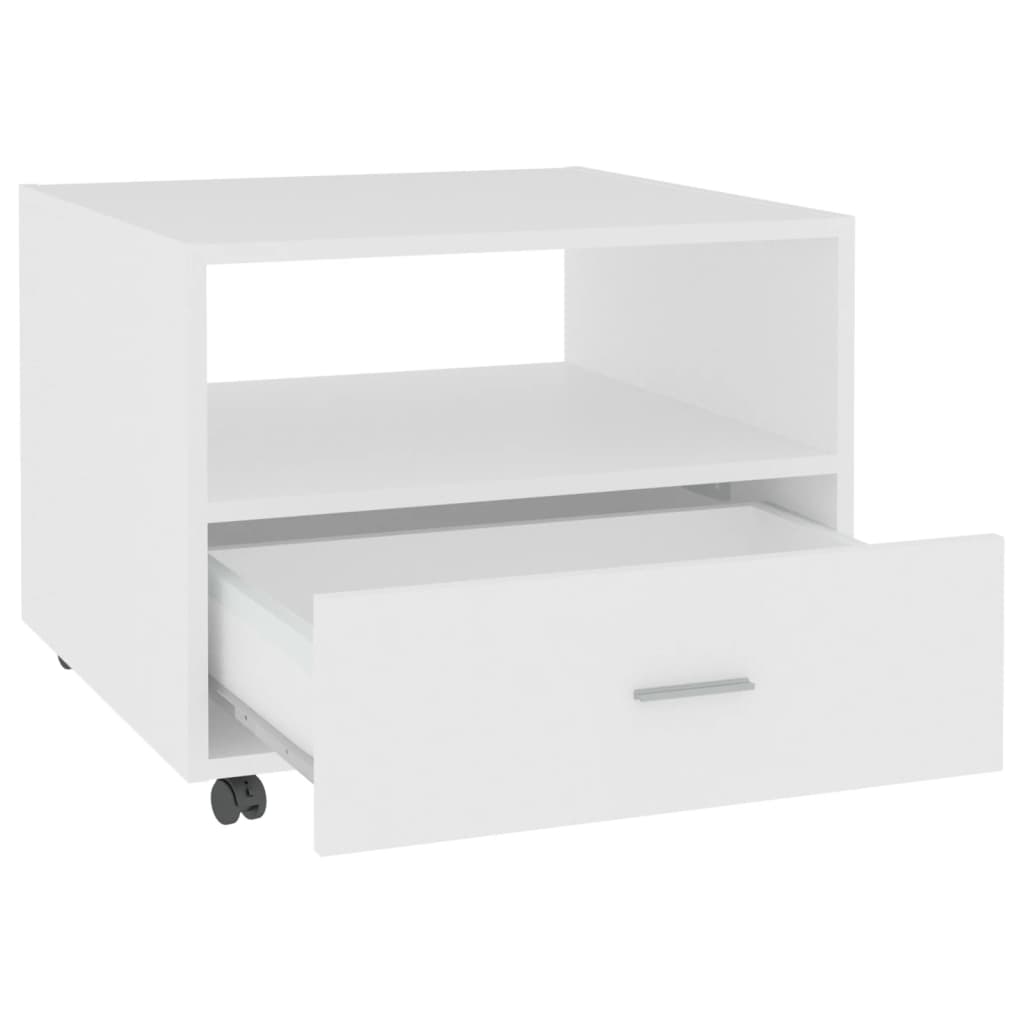 sofabord 55x55x40 cm konstrueret træ hvid