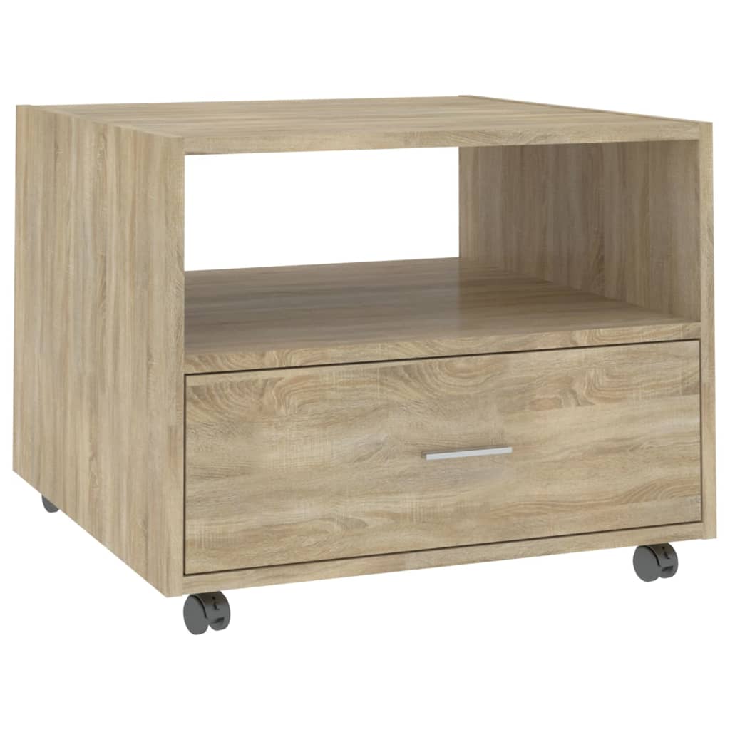 sofabord 55x55x40 cm konstrueret træ sonoma-eg