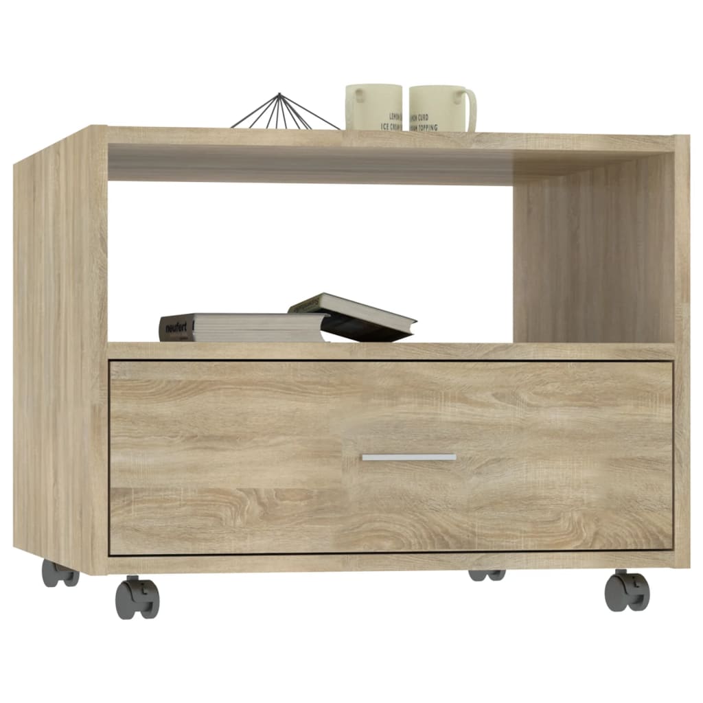 sofabord 55x55x40 cm konstrueret træ sonoma-eg