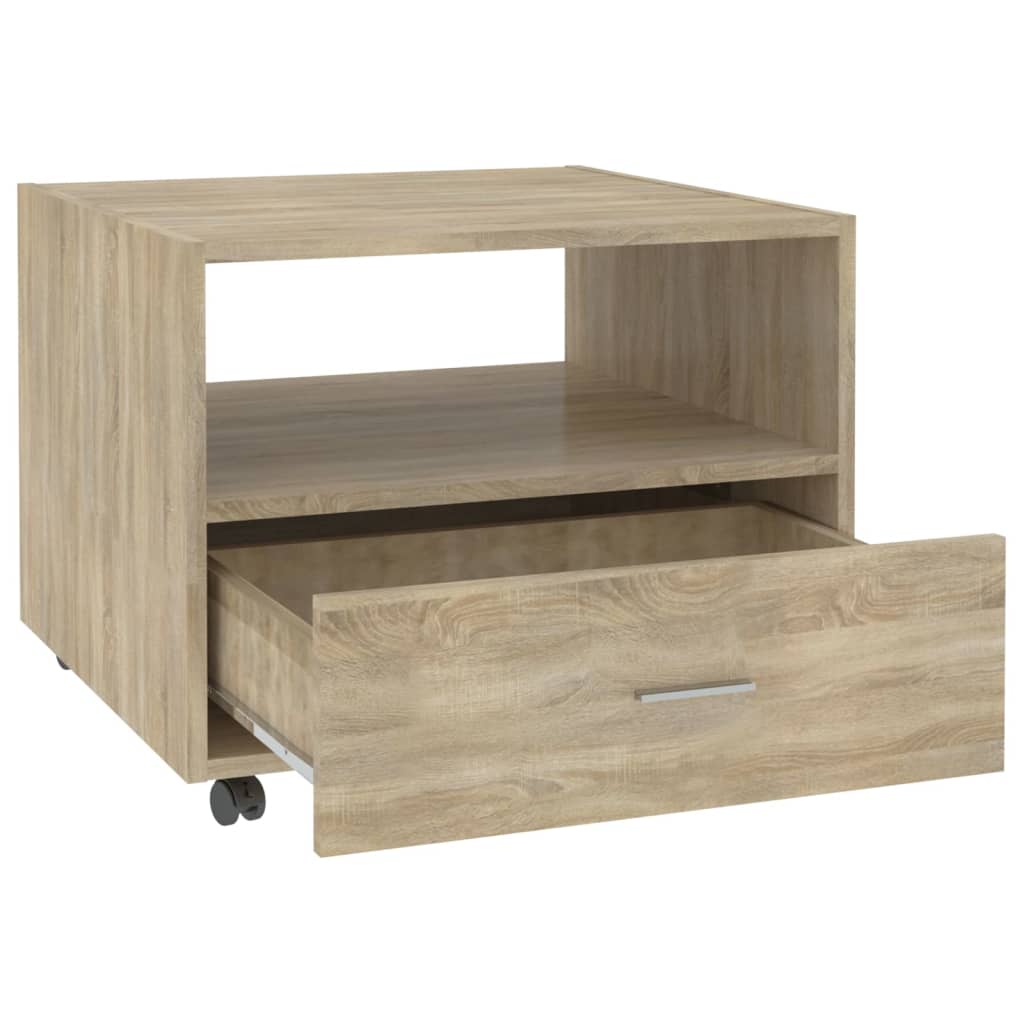 sofabord 55x55x40 cm konstrueret træ sonoma-eg