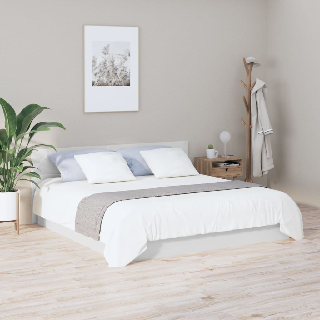 sengegærde 200x1,5x80 cm konstrueret træ hvid højglans