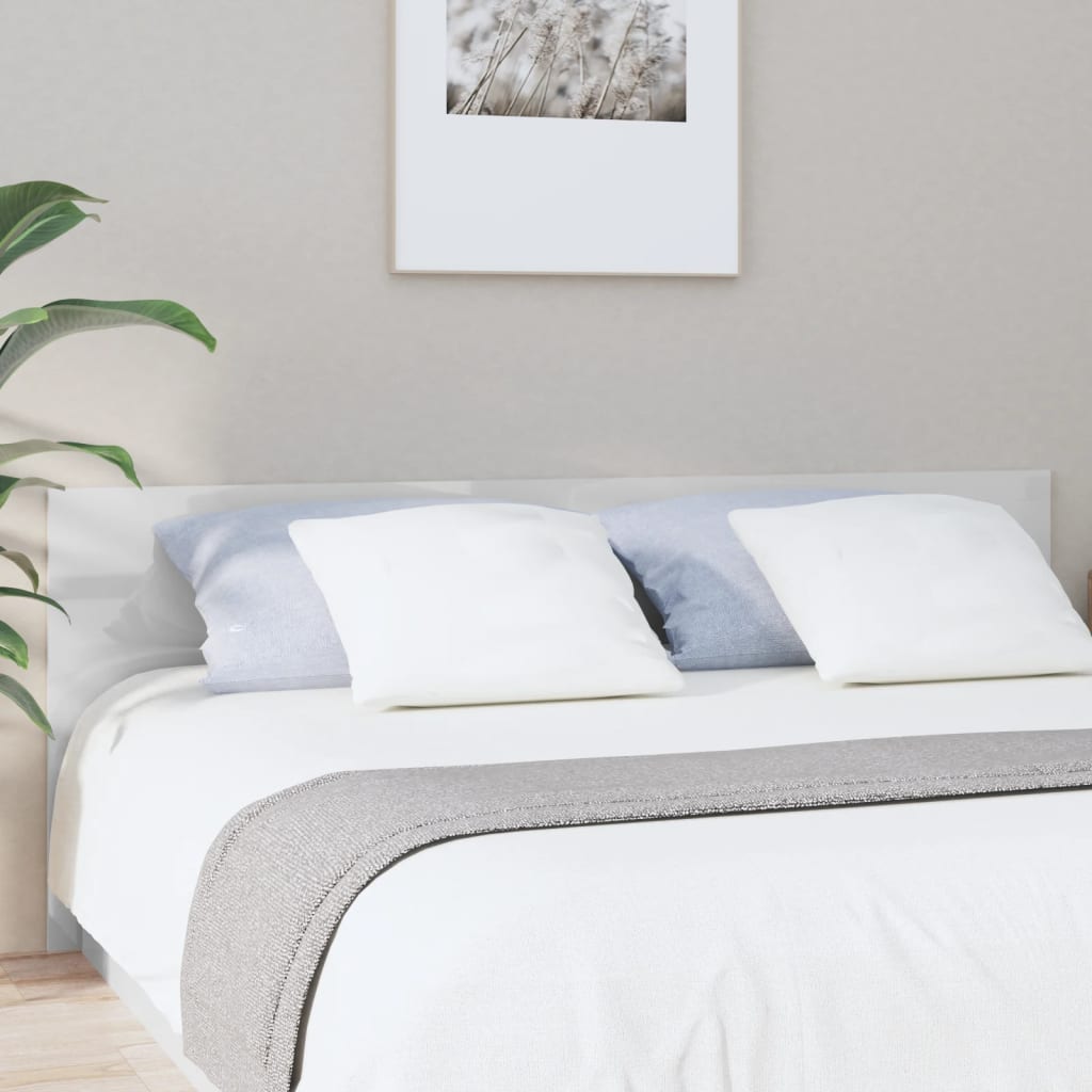 sengegærde 200x1,5x80 cm konstrueret træ hvid højglans