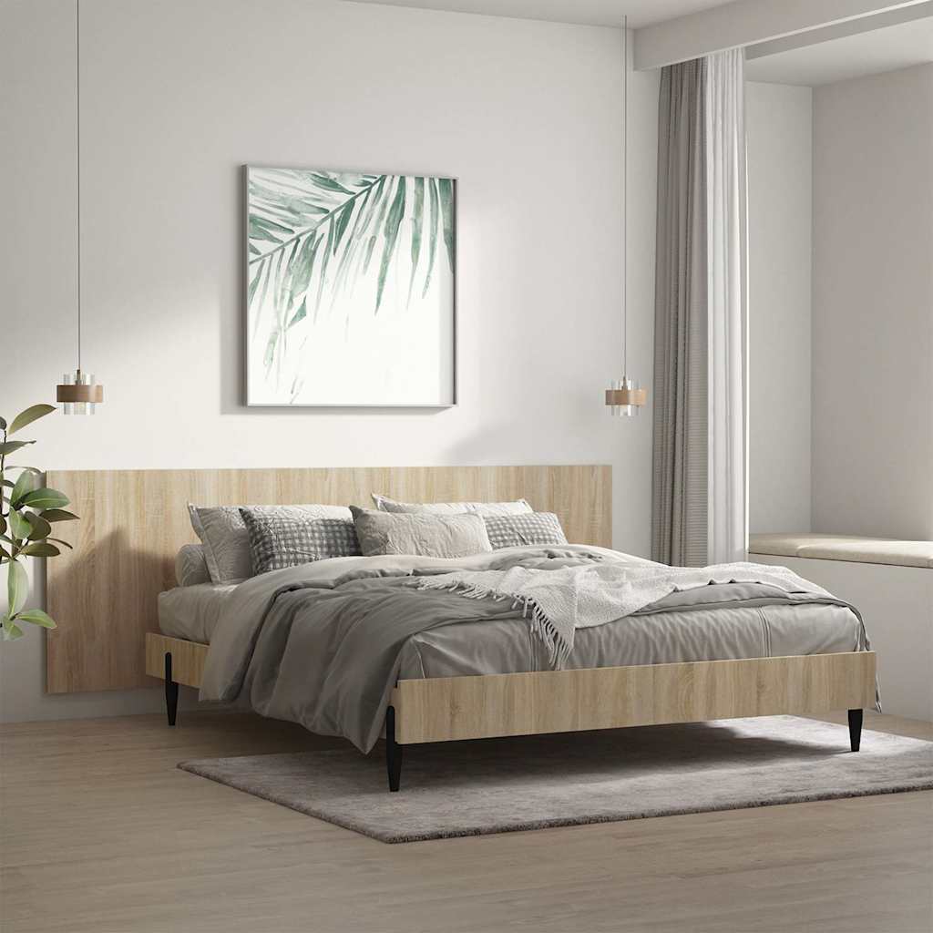 sengegærde 240x1,5x80 cm konstrueret træ sonoma-eg