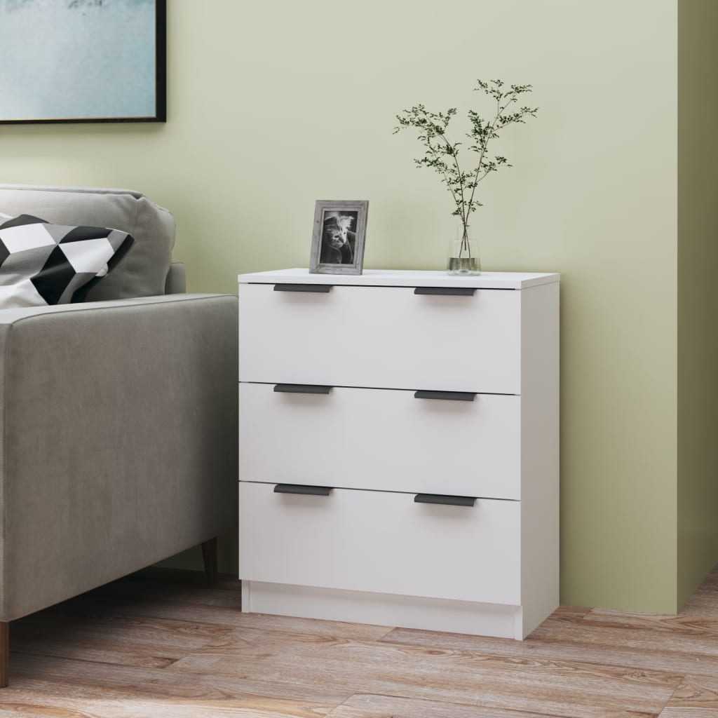 skænk 60x30x70 cm konstrueret træ hvid