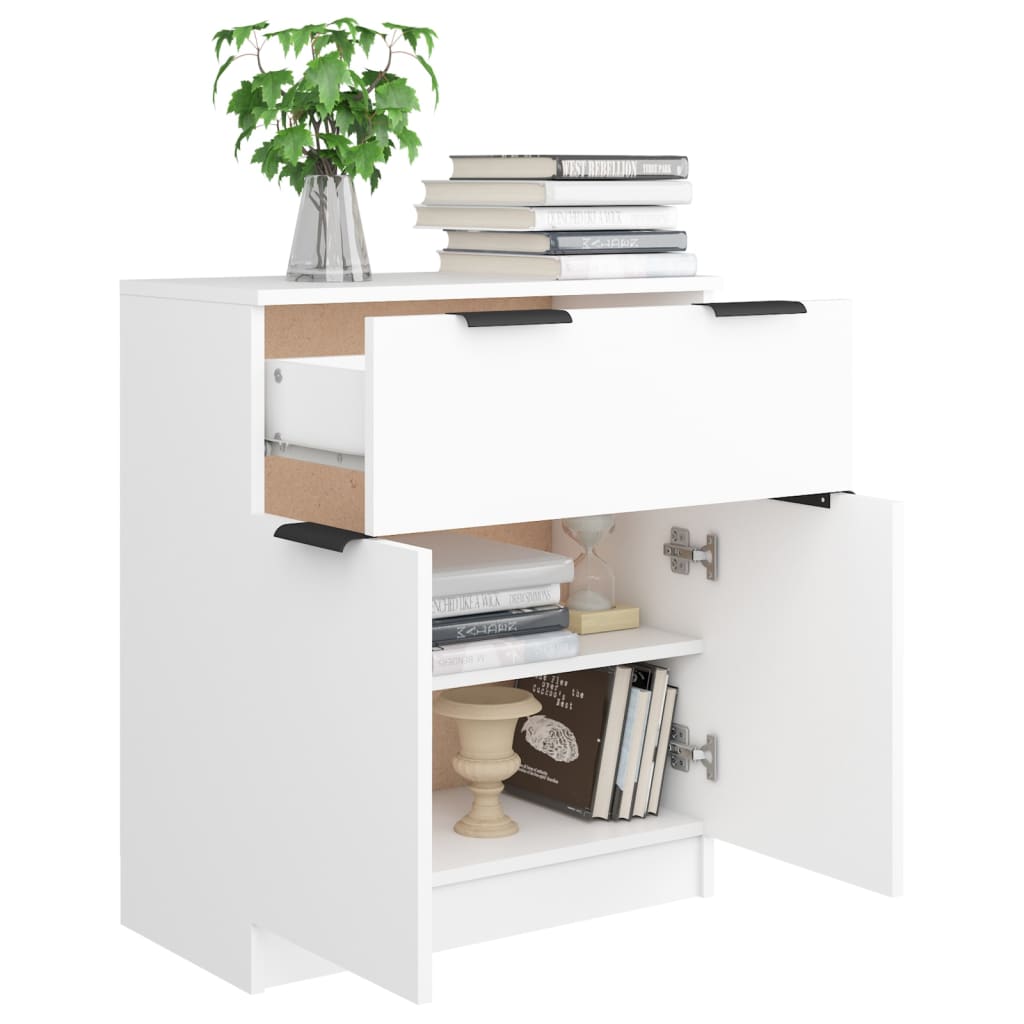 skænk 60x30x70 cm konstrueret træ hvid