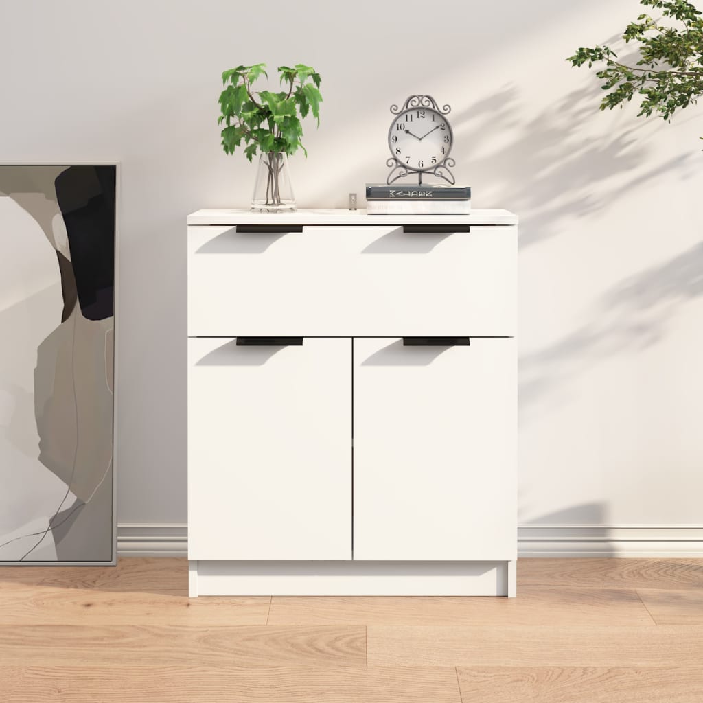 skænk 60x30x70 cm konstrueret træ hvid