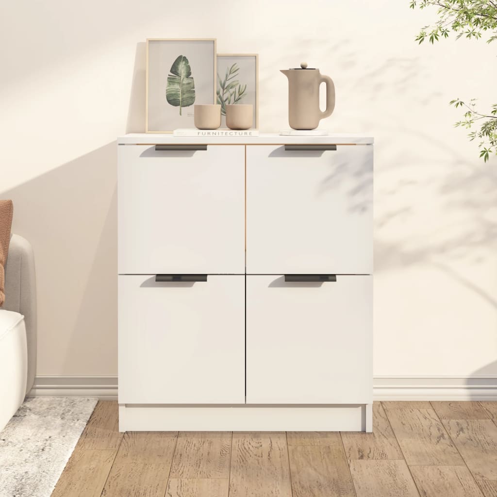 skænk 60x30x70 cm konstrueret træ hvid