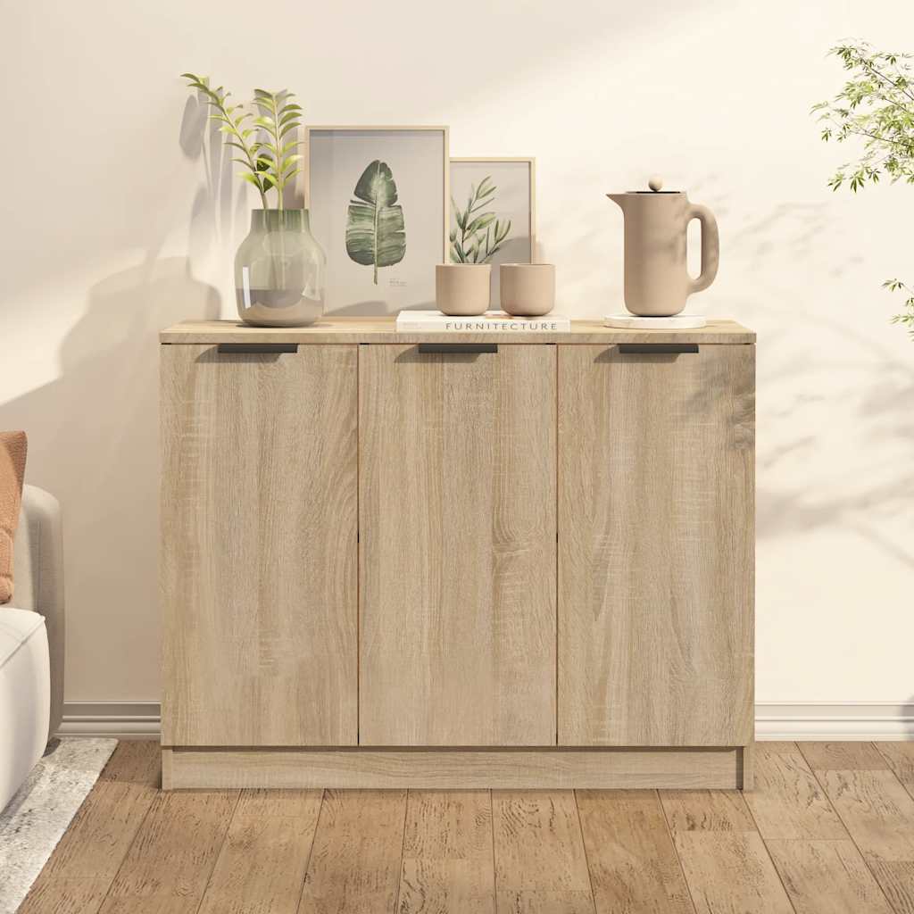 skænk 90,5x30x70 cm konstrueret træ sonoma-eg