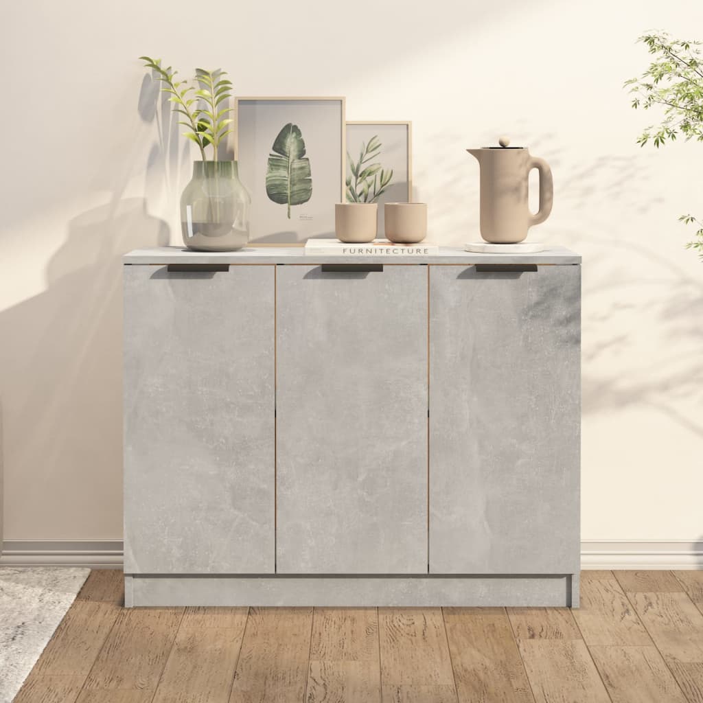 skænk 90,5 x 30 x 70 cm konstrueret træ betongrå