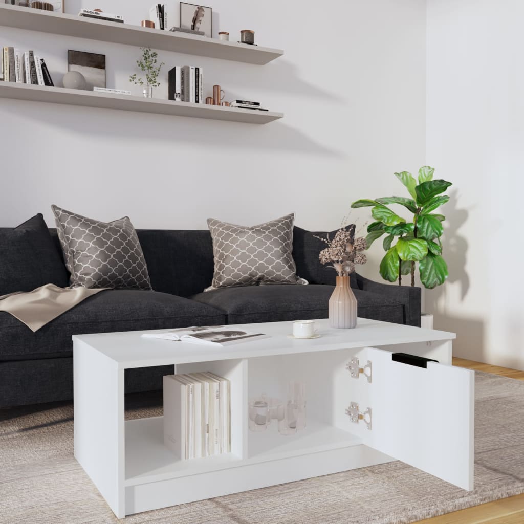 sofabord 102x50x36 cm konstrueret træ hvid