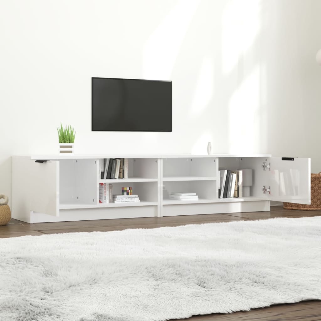 tv-borde 2 stk. 80x35x36,5 cm konstrueret træ hvid højglans