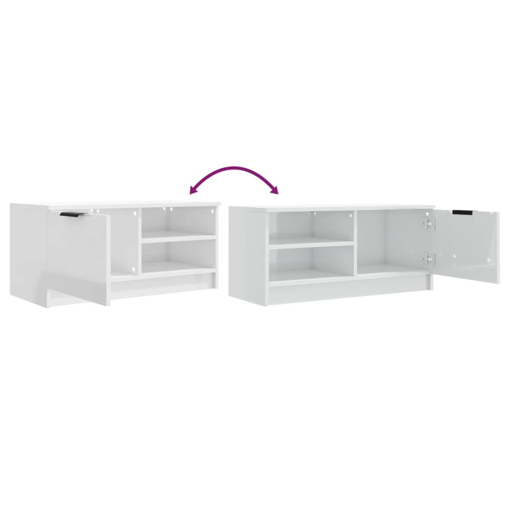 tv-borde 2 stk. 80x35x36,5 cm konstrueret træ hvid højglans