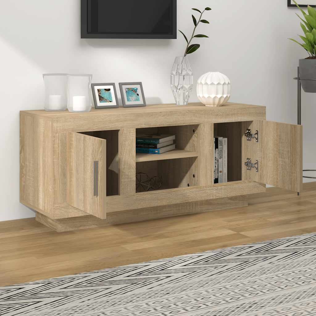 tv-bord 102x35x45 cm konstrueret træ sonoma-eg