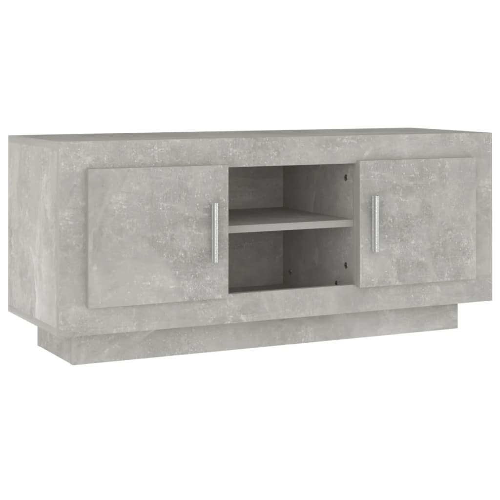 tv-bord 102x35x45 cm konstrueret træ betongrå