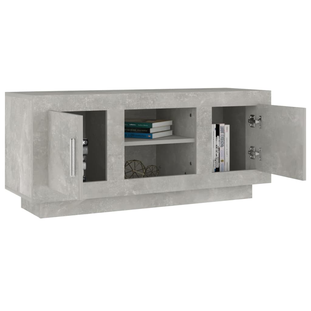 tv-bord 102x35x45 cm konstrueret træ betongrå