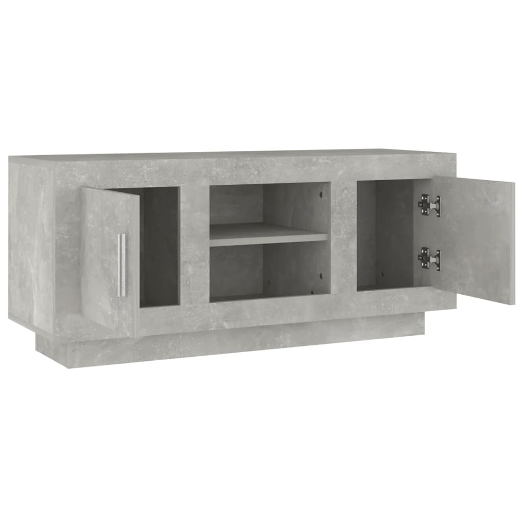 tv-bord 102x35x45 cm konstrueret træ betongrå