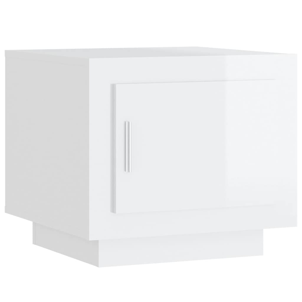 sofabord 51x50x45 cm konstrueret træ hvid højglans