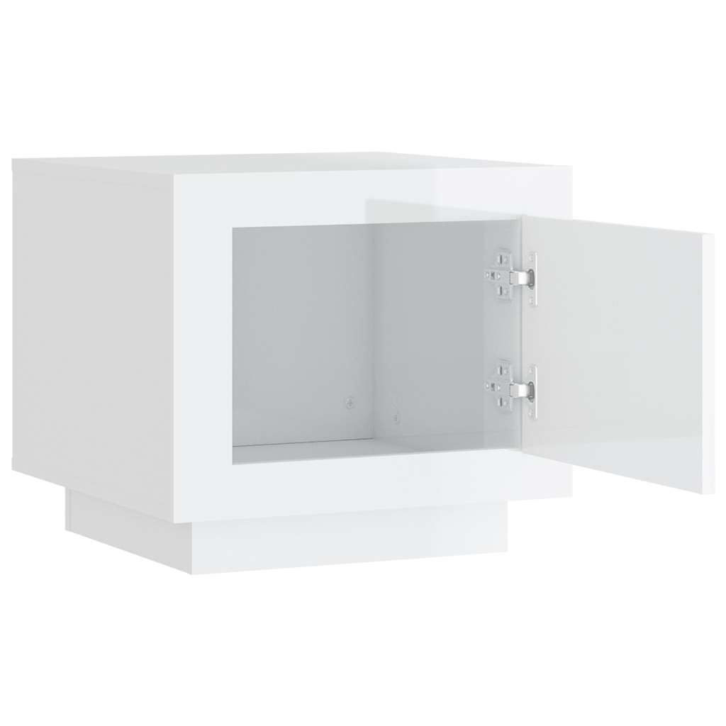 sofabord 51x50x45 cm konstrueret træ hvid højglans