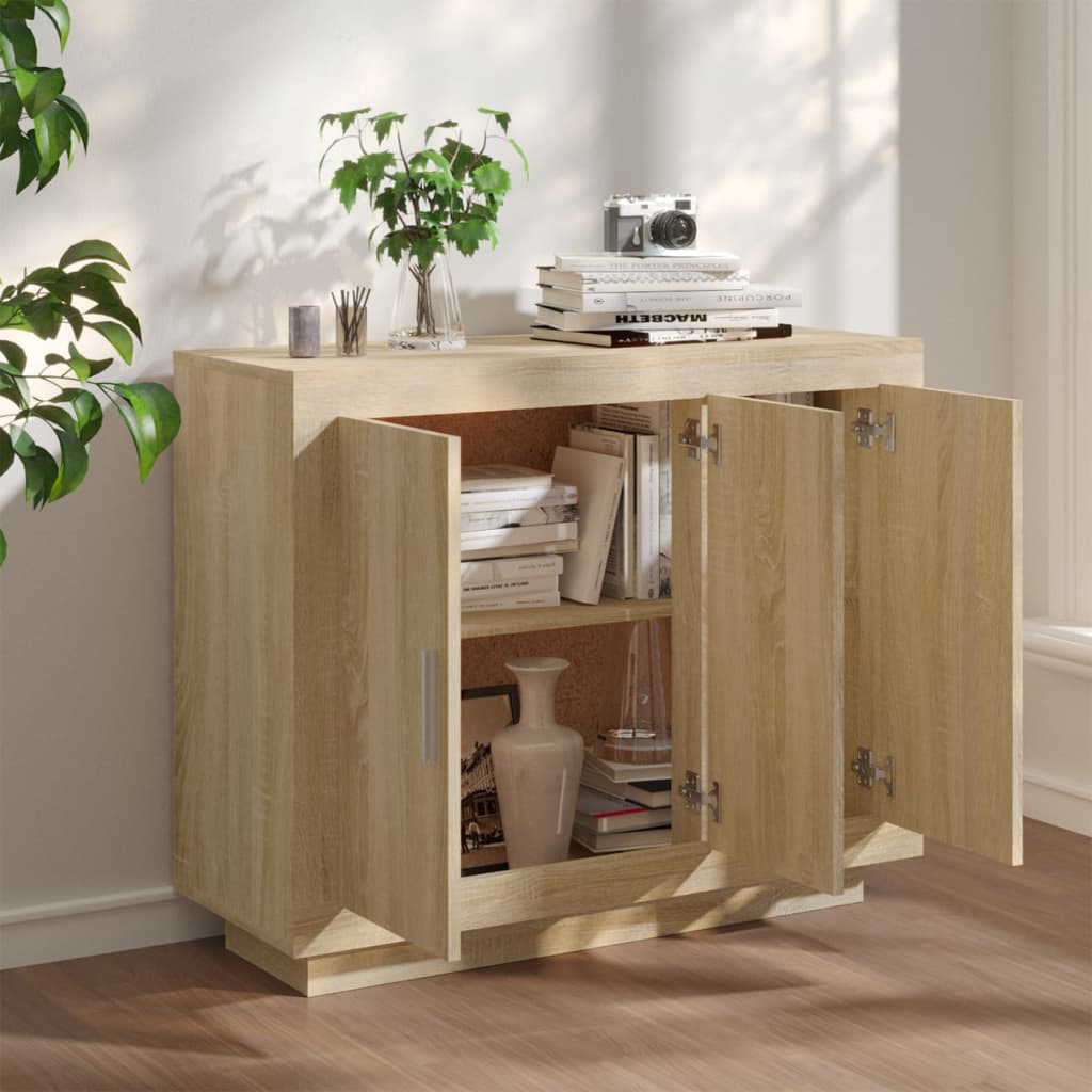 skænk 92x35x75 cm konstrueret træ sonoma-eg