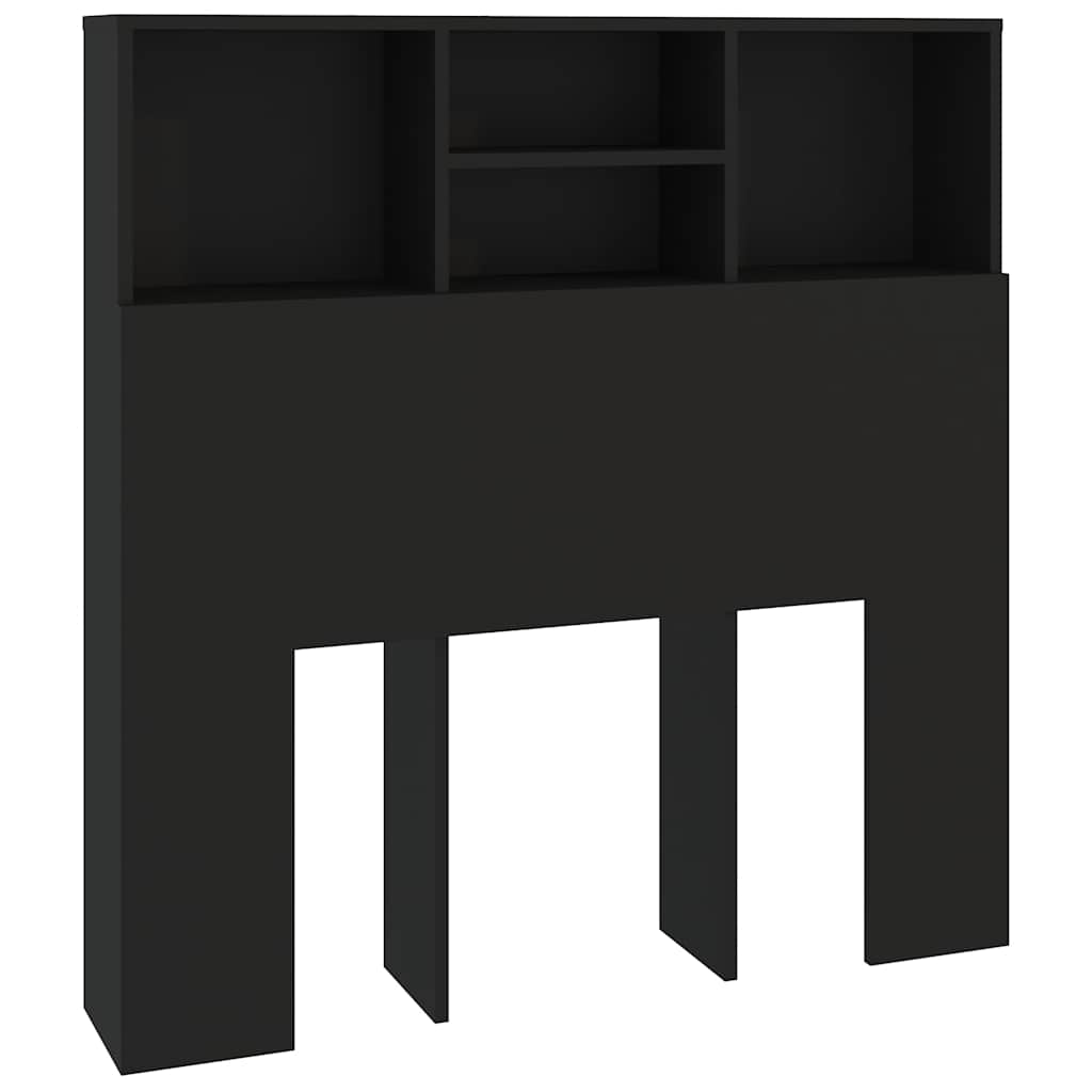 sengegavl med opbevaring 100x19x103,5 cm sort