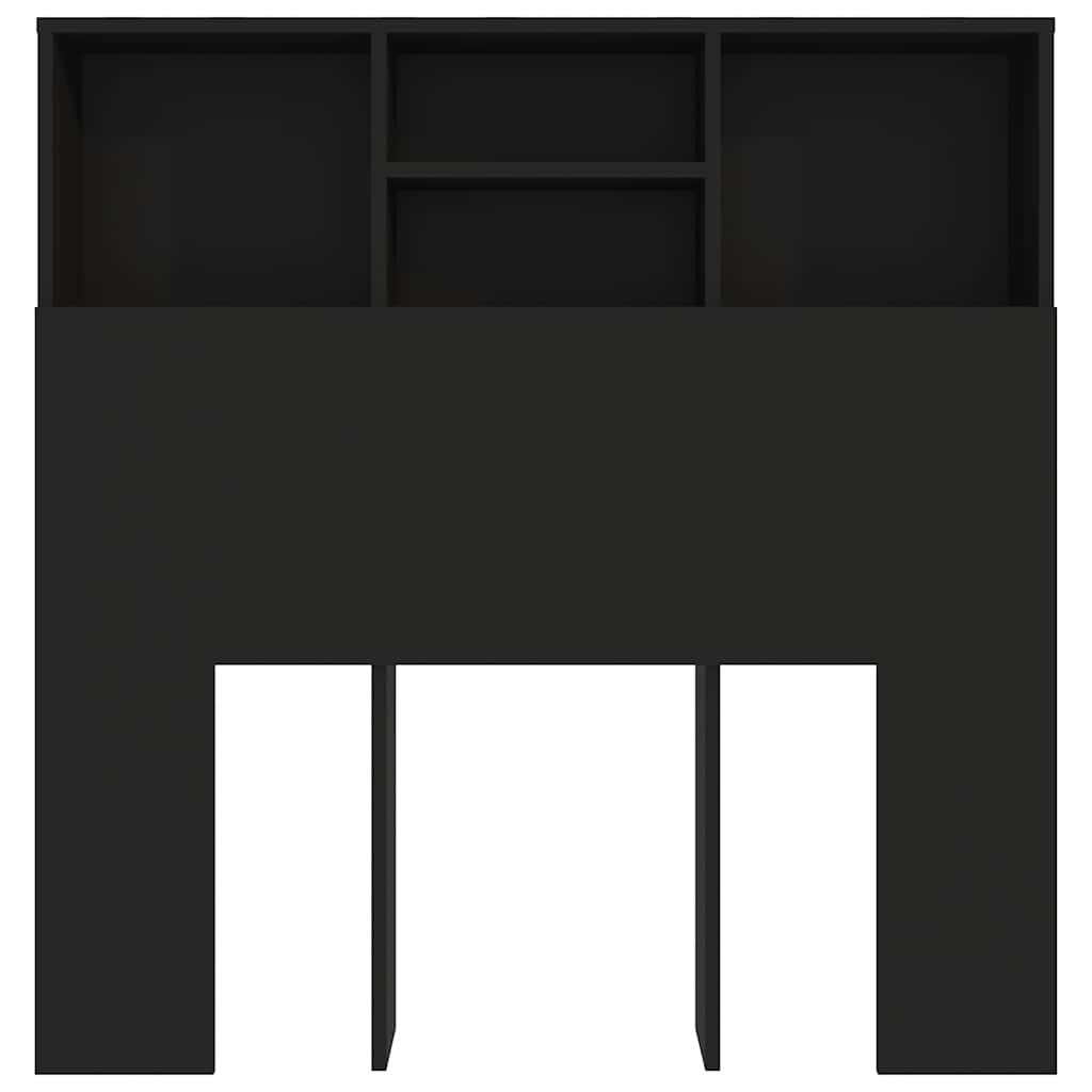 sengegavl med opbevaring 100x19x103,5 cm sort