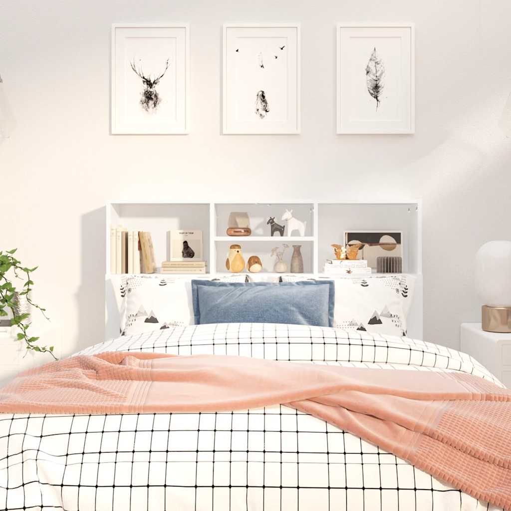 sengegavl med opbevaring 120x19x103,5 cm hvid
