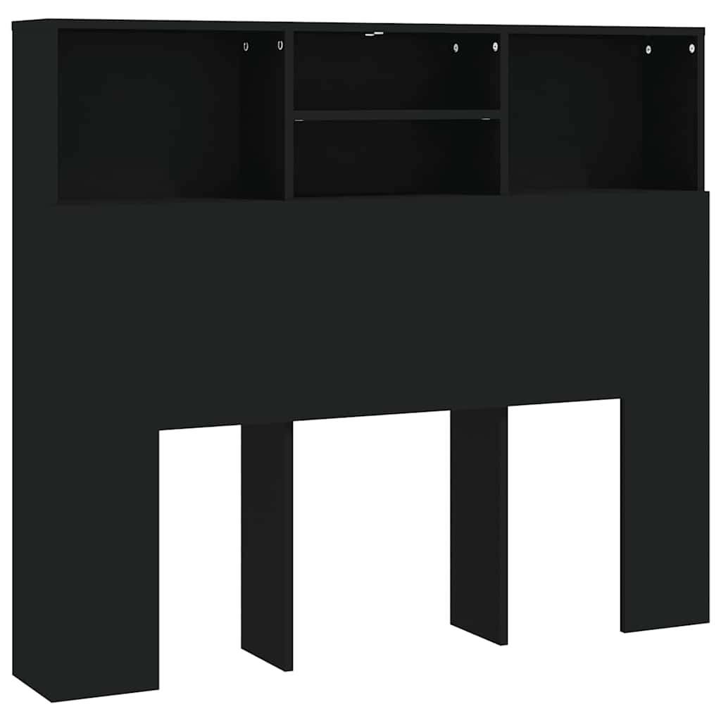 sengegavl med opbevaring 120x19x103,5 cm sort