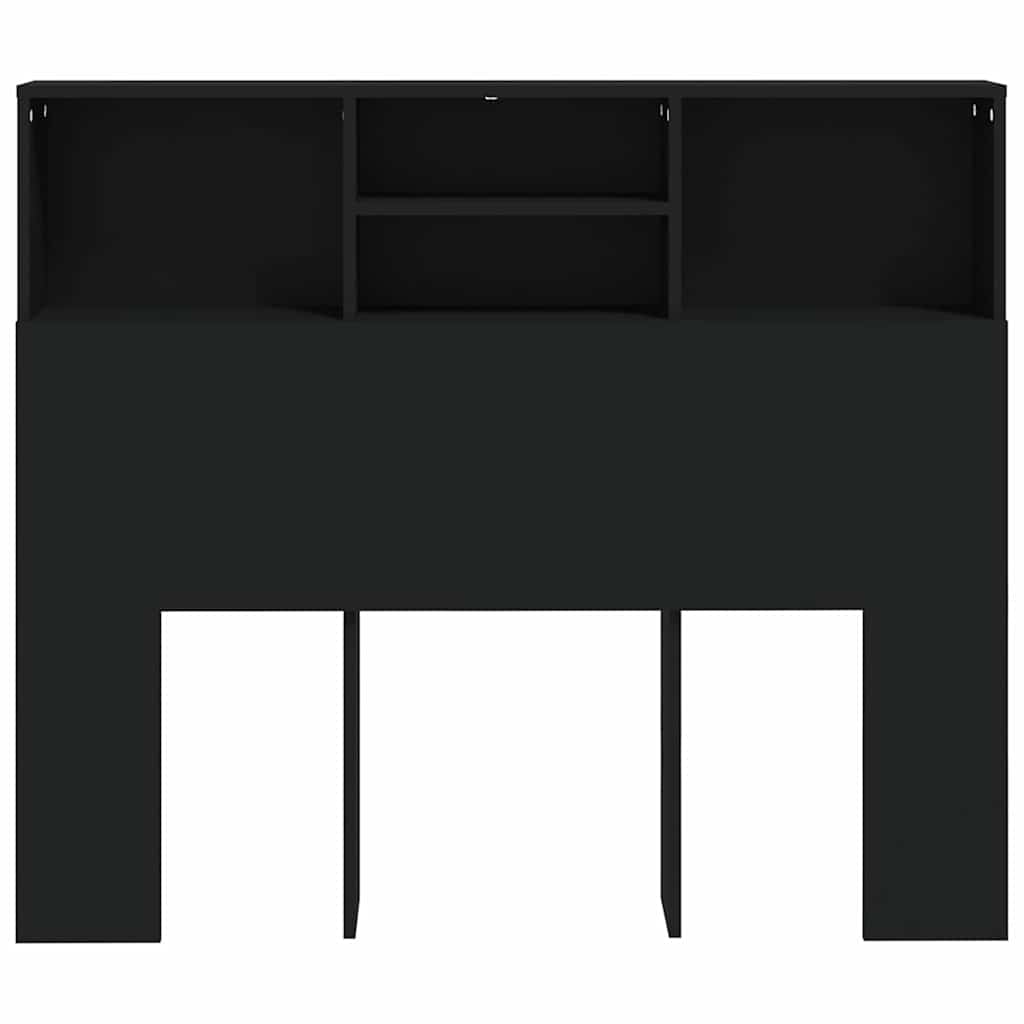 sengegavl med opbevaring 120x19x103,5 cm sort