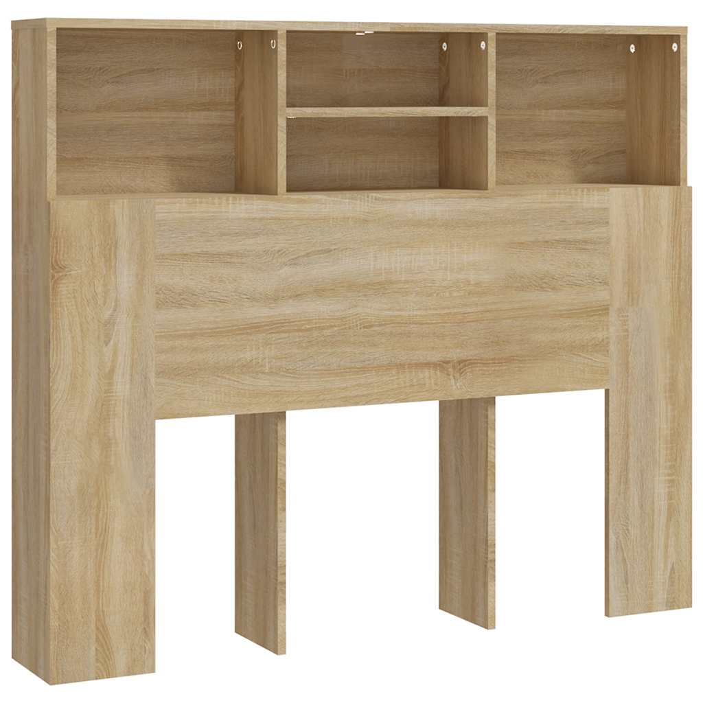 sengegavl med opbevaring 120x19x103,5 cm sonoma-eg