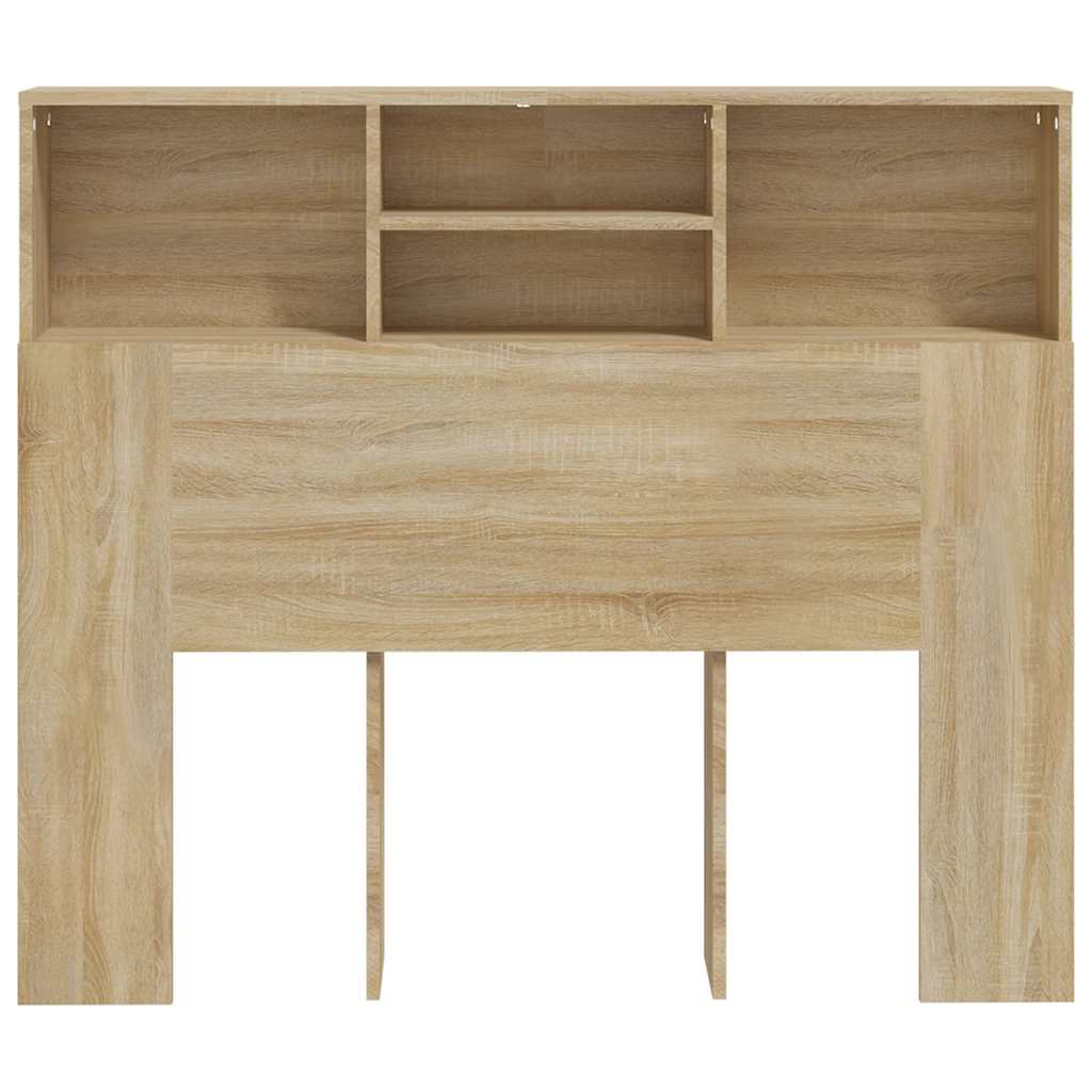 sengegavl med opbevaring 120x19x103,5 cm sonoma-eg