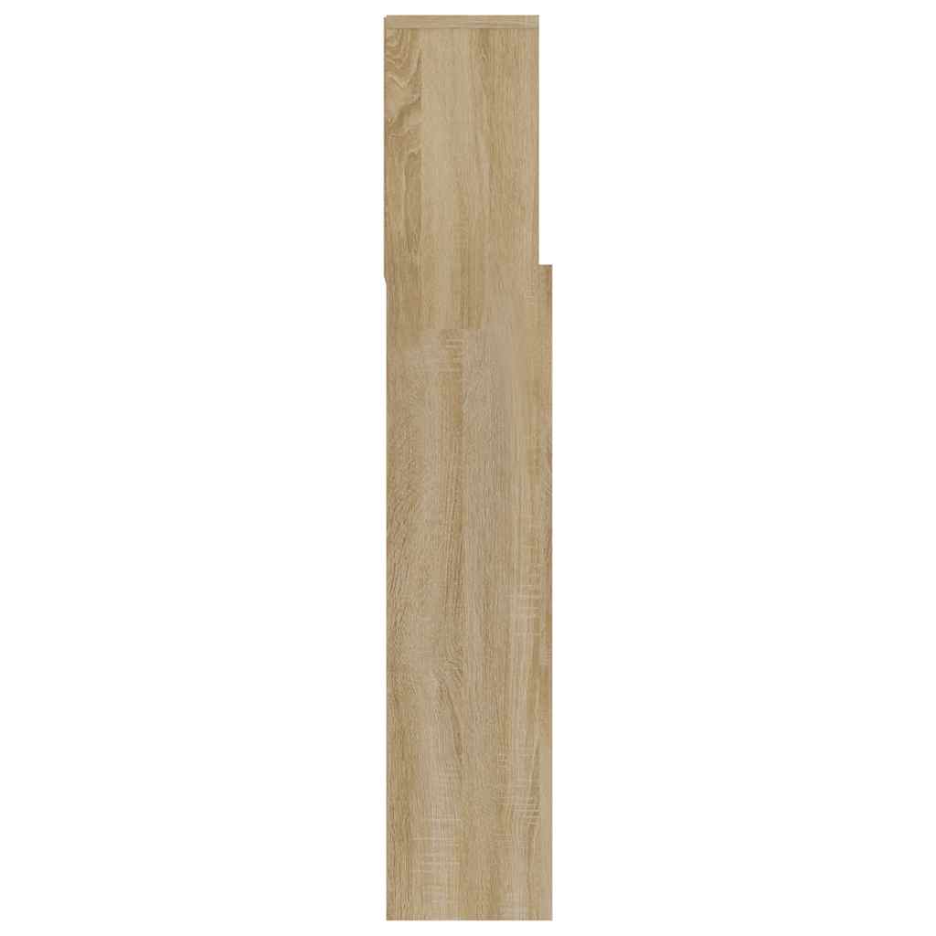 sengegavl med opbevaring 120x19x103,5 cm sonoma-eg