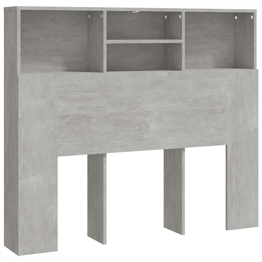 sengegavl med opbevaring 120x19x103,5 cm betongrå
