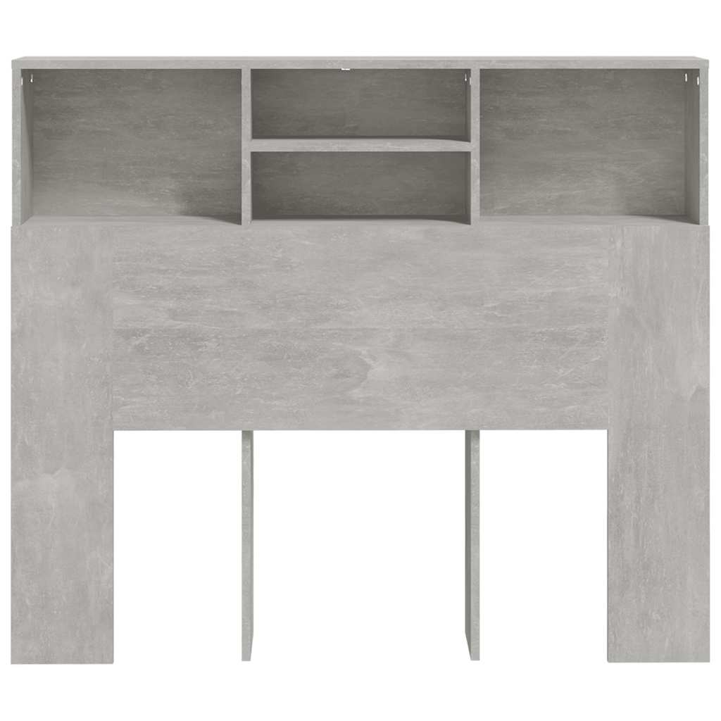 sengegavl med opbevaring 120x19x103,5 cm betongrå