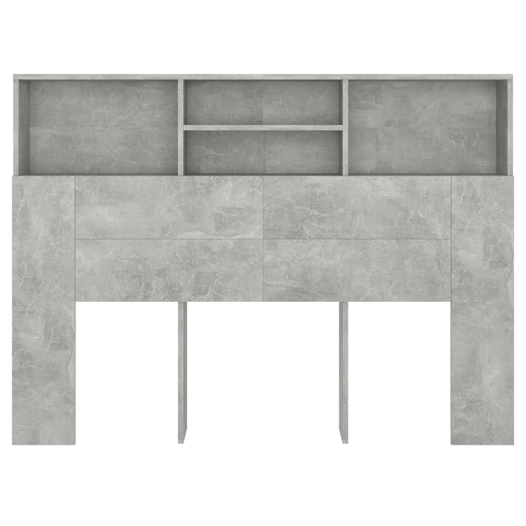 sengegavl med opbevaring 140x19x103,5 cm betongrå