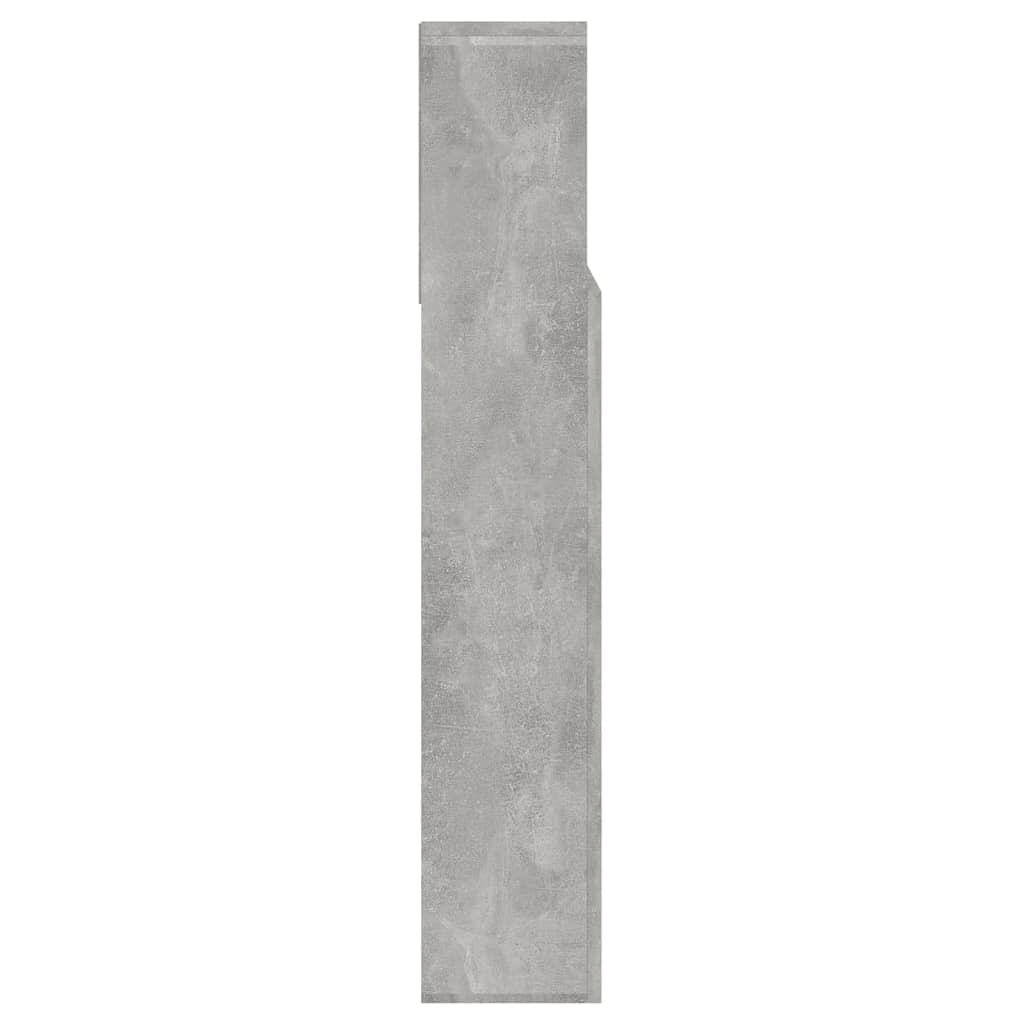 sengegavl med opbevaring 140x19x103,5 cm betongrå