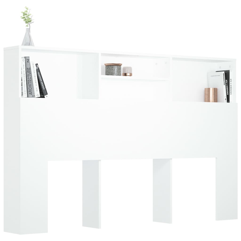 sengegavl med opbevaring 160x19x103,5 cm hvid