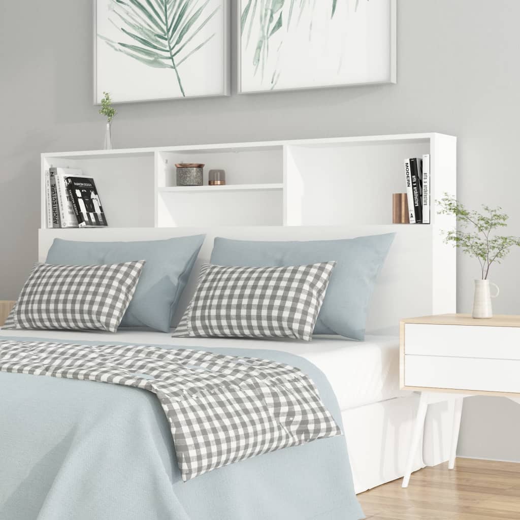 sengegavl med opbevaring 160x19x103,5 cm hvid