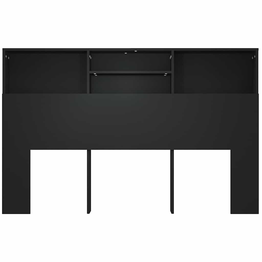 sengegavl med opbevaring 160x19x103,5 cm sort
