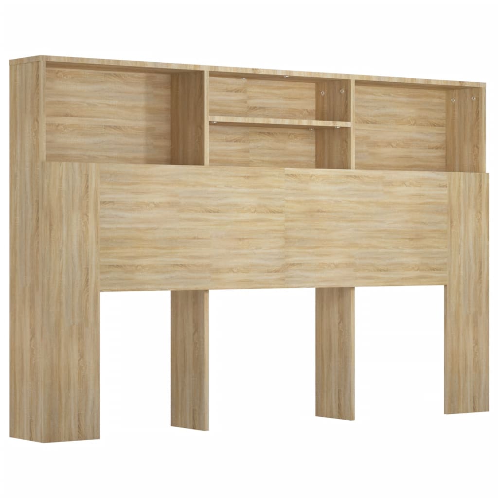 sengegavl med opbevaring 160x19x103,5 cm sonoma-eg