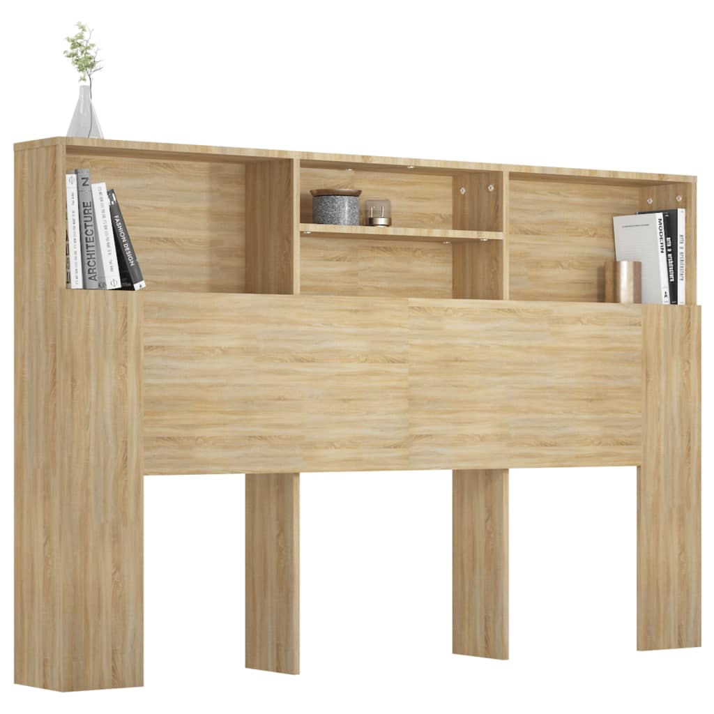 sengegavl med opbevaring 160x19x103,5 cm sonoma-eg
