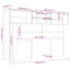 sengegavl med opbevaring 160x19x103,5 cm sonoma-eg