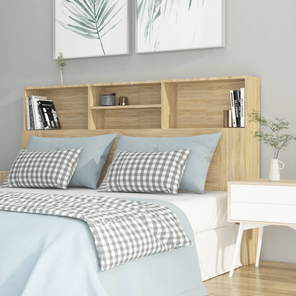sengegavl med opbevaring 160x19x103,5 cm sonoma-eg