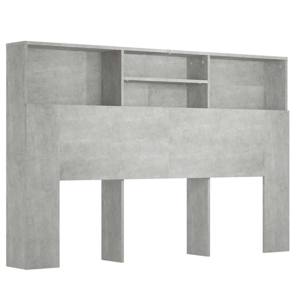 sengegavl med opbevaring 160x19x103,5 cm betongrå
