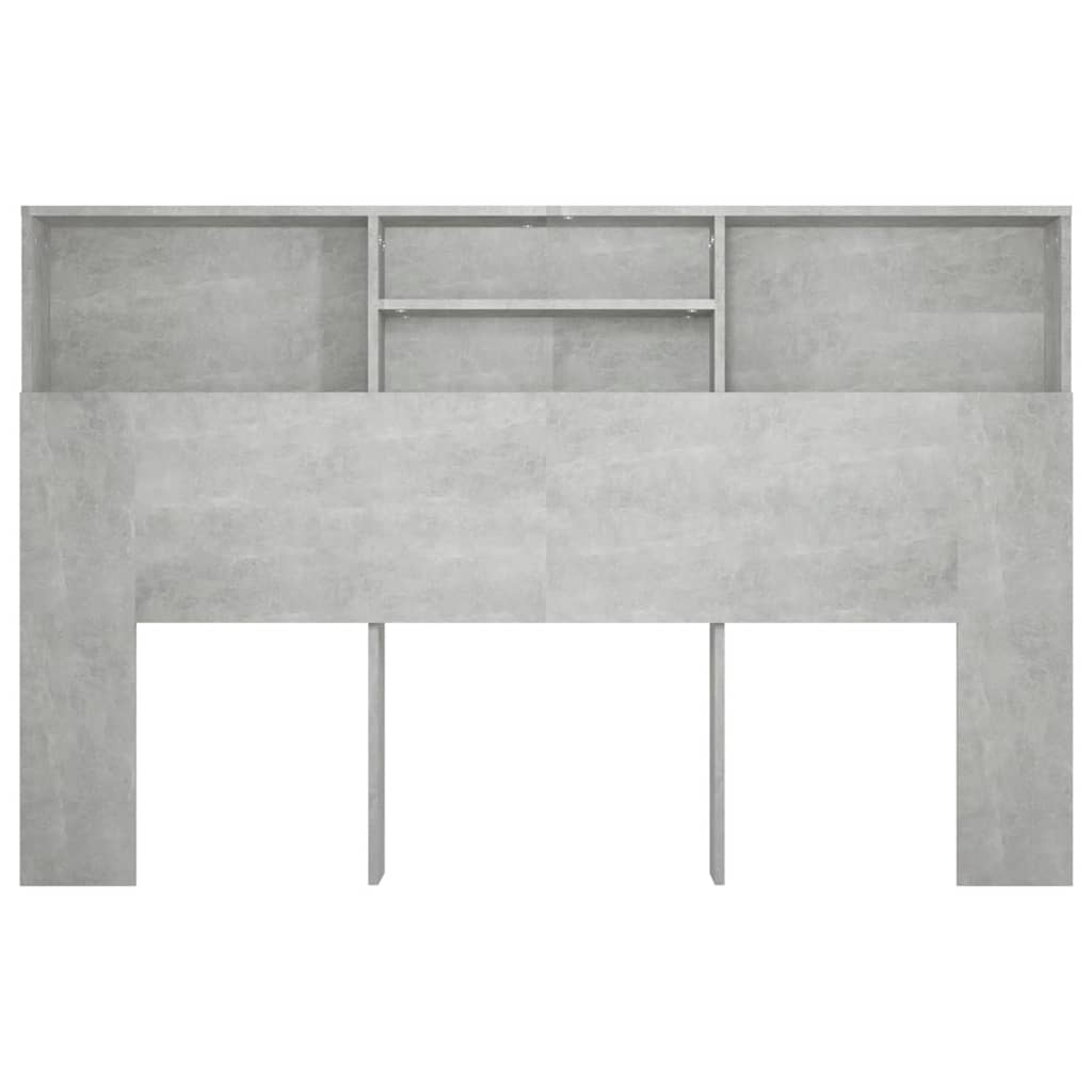 sengegavl med opbevaring 160x19x103,5 cm betongrå